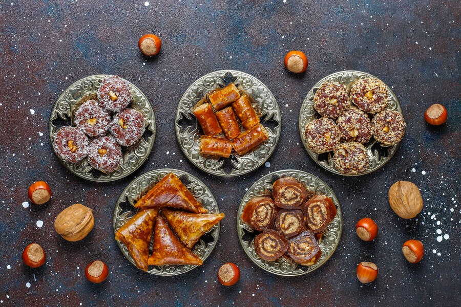 baklava, kunafa, and luqaimat