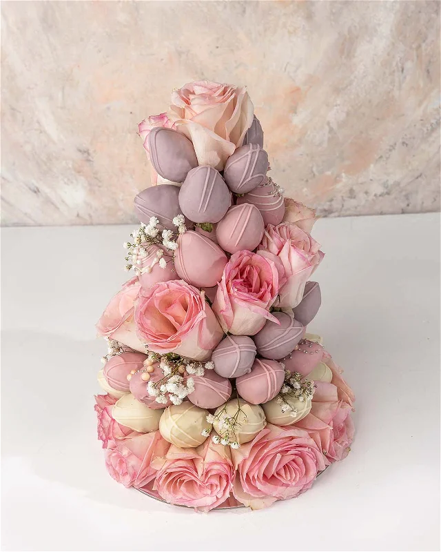 Chocolate Strawberries and Roses Tower 